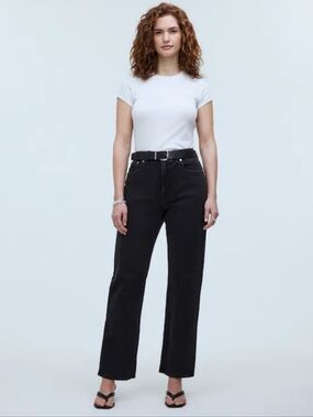 NWT Madewell Curvy 90s Straight Black Jeans Belmere Wash